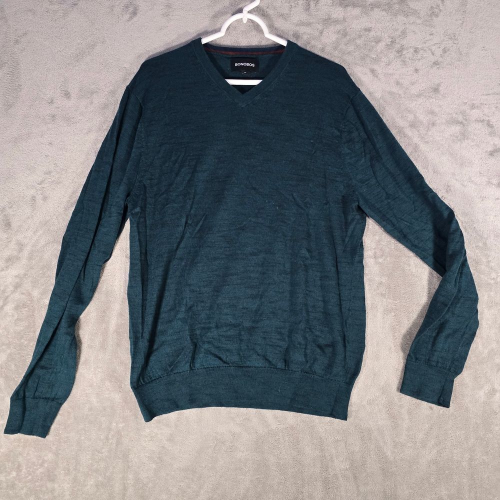 Bonobos Men's V-Neck Merino Wool Sweater‎ Classic Forest Green XL